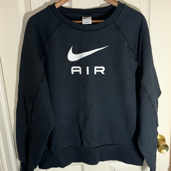 NIKE Air French Terry Black Pullover Sweatshirt in Men’s Large - Picture 3 of 7